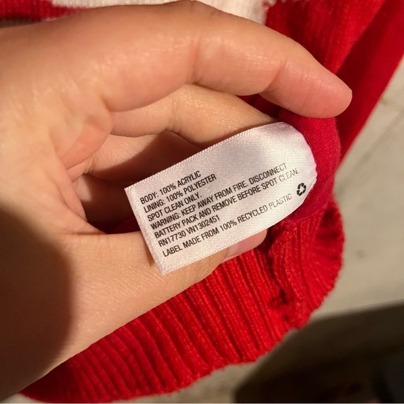 DJ Santa Light Up Red Christmas Sweater Men's Size S - Picture 5 of 8